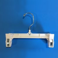7.5 Inch White Pant Hanger With Wire Hooks