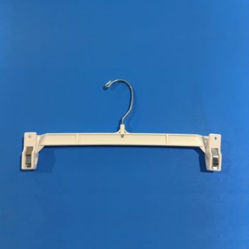 11.5 Inch White Skirt and Pant Hanger With Wire Hook