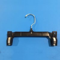 7.5 Inch Black Pant Hanger With Wire Hooks